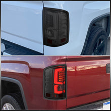 Load image into Gallery viewer, GMC Sierra 1500 2500HD 3500HD 2014-2018 LED Bar Tail Lights Chrome Housing Smoke Len White Tube (Excluding OEM LED &amp; Dually Models)
