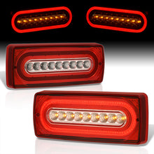 Load image into Gallery viewer, Mercedes Benz G-Class W463 G500 G550 G55 G63 1990-2018 Sequential LED Tail Lights Chrome Housing Red Len
