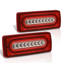 Load image into Gallery viewer, Mercedes Benz G-Class W463 G500 G550 G55 G63 1990-2018 Sequential LED Tail Lights Chrome Housing Red Len
