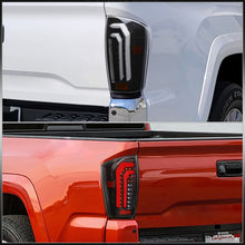 Load image into Gallery viewer, Toyota Tacoma 2016-2023 Sequential LED Bar Tail Lights Black Housing Clear Len White Tube (Version 2)
