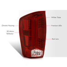 Load image into Gallery viewer, Toyota Tacoma 2016-2023 LED Bar Tail Lights Chrome Housing Red Len White Tube
