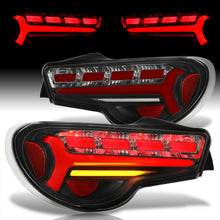 Load image into Gallery viewer, Toyota 86 FRS 2012-2020 / Subaru BRZ 2012-2020 Sequential LED Bar Tail Lights Black Housing Clear Len Red Tube (Version 2)
