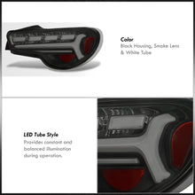 Load image into Gallery viewer, Toyota 86 FRS 2012-2020 / Subaru BRZ 2012-2020 Sequential LED Bar Tail Lights Black Housing Smoke Len White Tube (Version 2)
