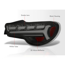 Load image into Gallery viewer, Toyota 86 FRS 2012-2020 / Subaru BRZ 2012-2020 Sequential LED Bar Tail Lights Black Housing Smoke Len White Tube (Version 2)
