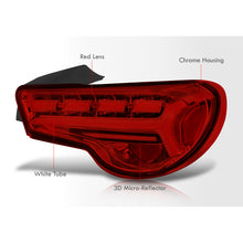 Load image into Gallery viewer, Toyota 86 FRS 2012-2020 / Subaru BRZ 2012-2020 Sequential LED Bar Tail Lights Chrome Housing Red Len White Tube (Version 2)
