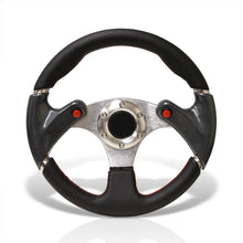 Load image into Gallery viewer, Universal 320mm Dual Button Style Aluminum Steering Wheel Silver Center with Carbon Fiber Handles
