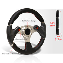 Load image into Gallery viewer, Universal 320mm Dual Button Style Aluminum Steering Wheel Silver Center with Carbon Fiber Handles
