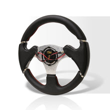 Load image into Gallery viewer, Universal 320mm Dual Button Style Aluminum Steering Wheel Silver Center with Carbon Fiber Handles
