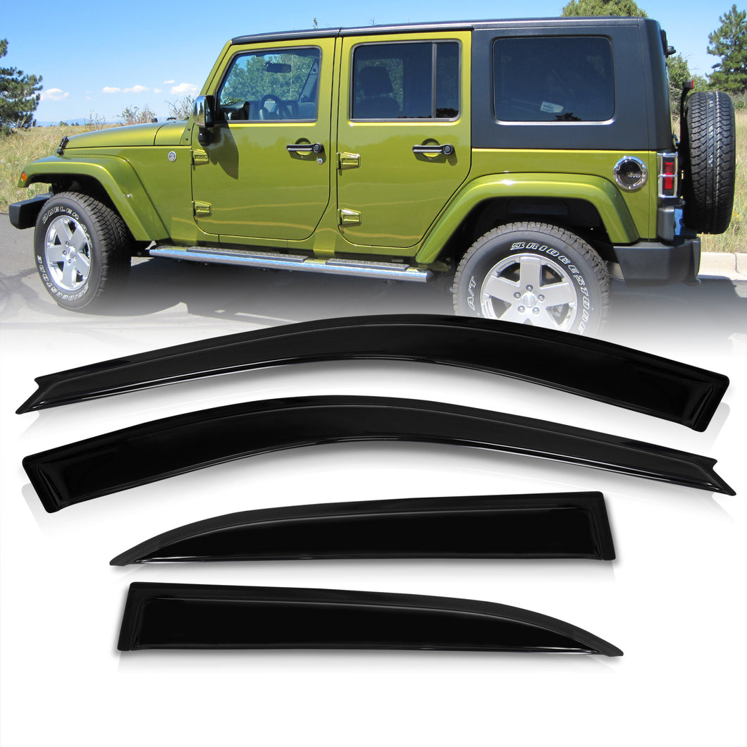 Jeep Wrangler JK 2007-2017 4 Door Tape On Window Visors