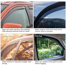 Load image into Gallery viewer, Cadillac Escalade ESV EXT 2002-2006 / Chevrolet Avalanche 2002-2006 / Silverado 2001-2006 / Suburban 2000-2006 / GMC Sierra 2001-2006 / Yukon XL GMC 4 Door Tape On Window Visors (Crew Cab Models Only)
