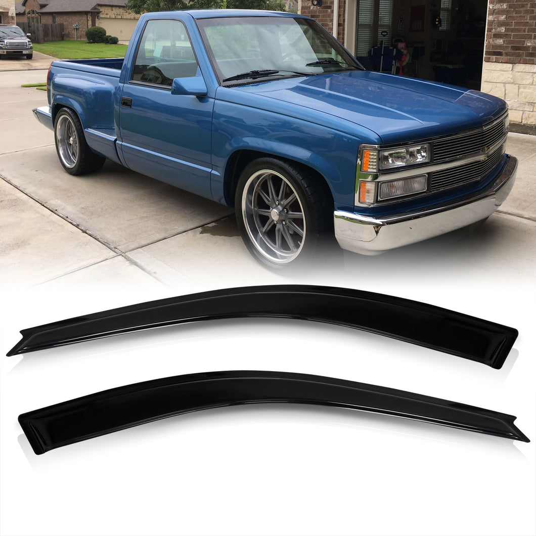 Chevrolet GMC C/K C10 C1500 C2500 C3500 Regular Cab 1988-1998 / Tahoe 1995-1999 / Blazer 1992-1994 / Yukon 1992-1999 2 Door Tape On Window Visors