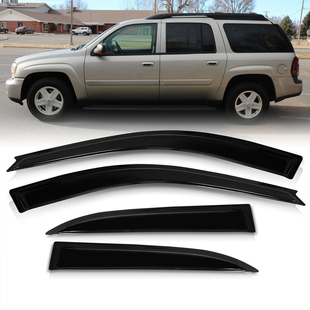 Dark Smoke Window Visors For Chevy Trailblazer 2002-2009 – Extended In-Channel