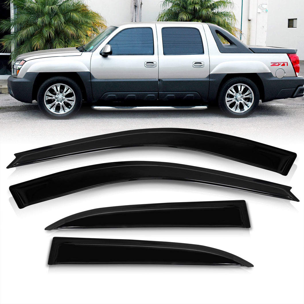 Chevrolet Silverado 2001-2006 / Avalanche 2002-2006 / Suburban 2000-2006 / GMC Sierra 1999-2006 / Yukon XL 2000-2006 / Cadillac Escalade 2002-2006 Crew Cab 4 Door Tape On Window Visors