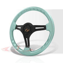 Load image into Gallery viewer, JDM Sport Universal 350mm Heavy Duty Aluminum Steering Wheel Black Center Mint Green
