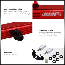 Load image into Gallery viewer, JDM Sport Nissan RB26 Fuel Rail Red with Black Fittings
