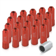 Load image into Gallery viewer, JDM Sport Universal 12 x 1.25 Extended Locking Lug Nuts Red (20 Pieces) - 4 Pieces Locking Type Lug + Key
