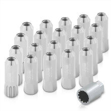 Load image into Gallery viewer, JDM Sport Universal 12 x 1.25 Extended Locking Lug Nuts Polished (20 Pieces) - 4 Pieces Locking Type Lug + Key
