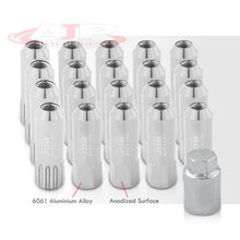Load image into Gallery viewer, JDM Sport Universal 12 x 1.25 Extended Locking Lug Nuts Polished (20 Pieces) - 4 Pieces Locking Type Lug + Key
