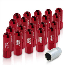 Load image into Gallery viewer, JDM Sport Universal 12 x 1.50 Extended Locking Lug Nuts Red (20 Pieces) - 4 Pieces Locking Type Lug + Key
