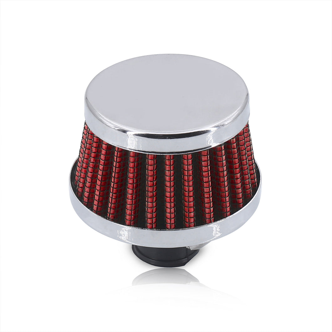 Universal 12mm Breather Filter (40mm Height 50mm Top 60mm Bottom) Red