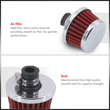 Load image into Gallery viewer, Universal 12mm Breather Filter (40mm Height 50mm Top 60mm Bottom) Red
