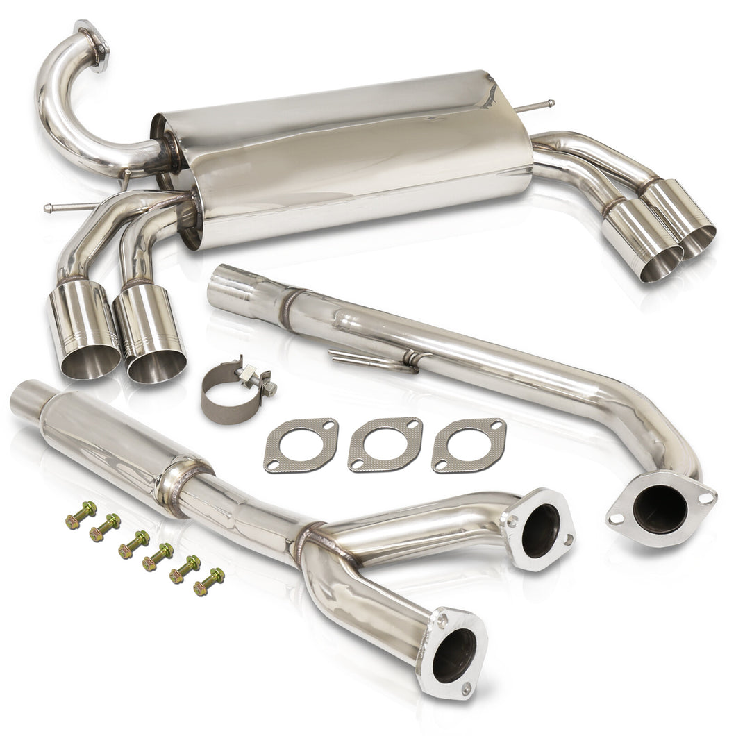Hyundai Genesis Coupe 3.8L Turbo 2010-2016 Quad Tip Stainless Steel Catback Exhaust System (Piping: 2.5