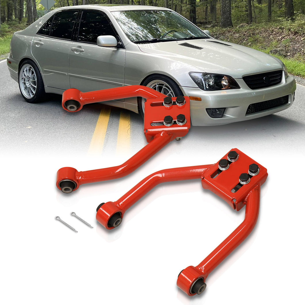 Lexus IS300 2001-2005 Front Upper Tubular Control Arms Camber Kit Red