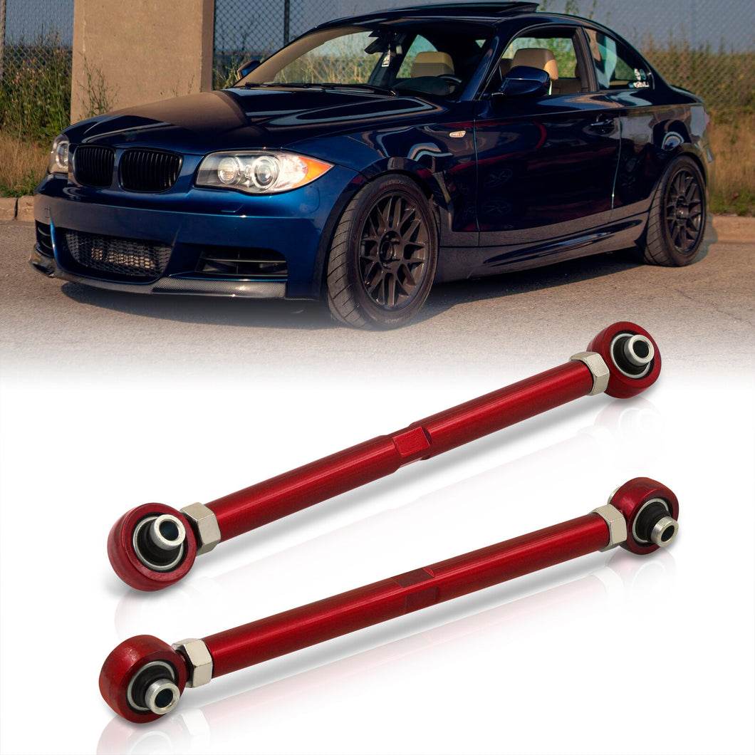 BMW 3 Series E90 E92 E93 RWD 2006-2011 / 1 Series E82 E88 RWD 2008-2013 Rear Control Toe Arms Kit Red (Will Not Fit M3 & 1M Models)