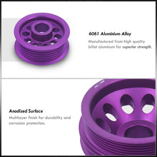 Load image into Gallery viewer, Infiniti G35 2002-2006 / FX35 2003-2006 / Nissan 350Z 2002-2006 3.5L VQ35DE Underdrive Crank Alternator Idler Pulley Purple
