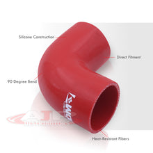 Load image into Gallery viewer, 2.5&quot; 90 Degree Silicone Coupler Red
