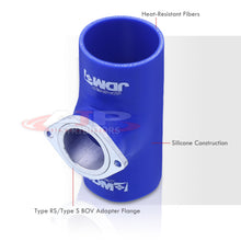 Load image into Gallery viewer, 2.5&quot; Greddy Style Blow Off Valve Adapter Silicone Coupler Blue
