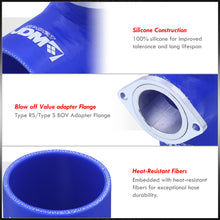Load image into Gallery viewer, 3&quot; Greddy Style Blow Off Valve Adapter Silicone Coupler Blue
