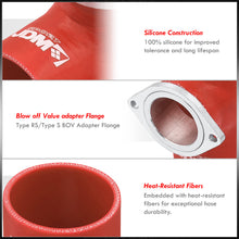 Load image into Gallery viewer, 3&quot; Greddy Style Blow Off Valve Adapter Silicone Coupler Red
