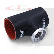 Load image into Gallery viewer, 3&quot; HKS Style Blow Off Valve Adapter Silicone Coupler Black
