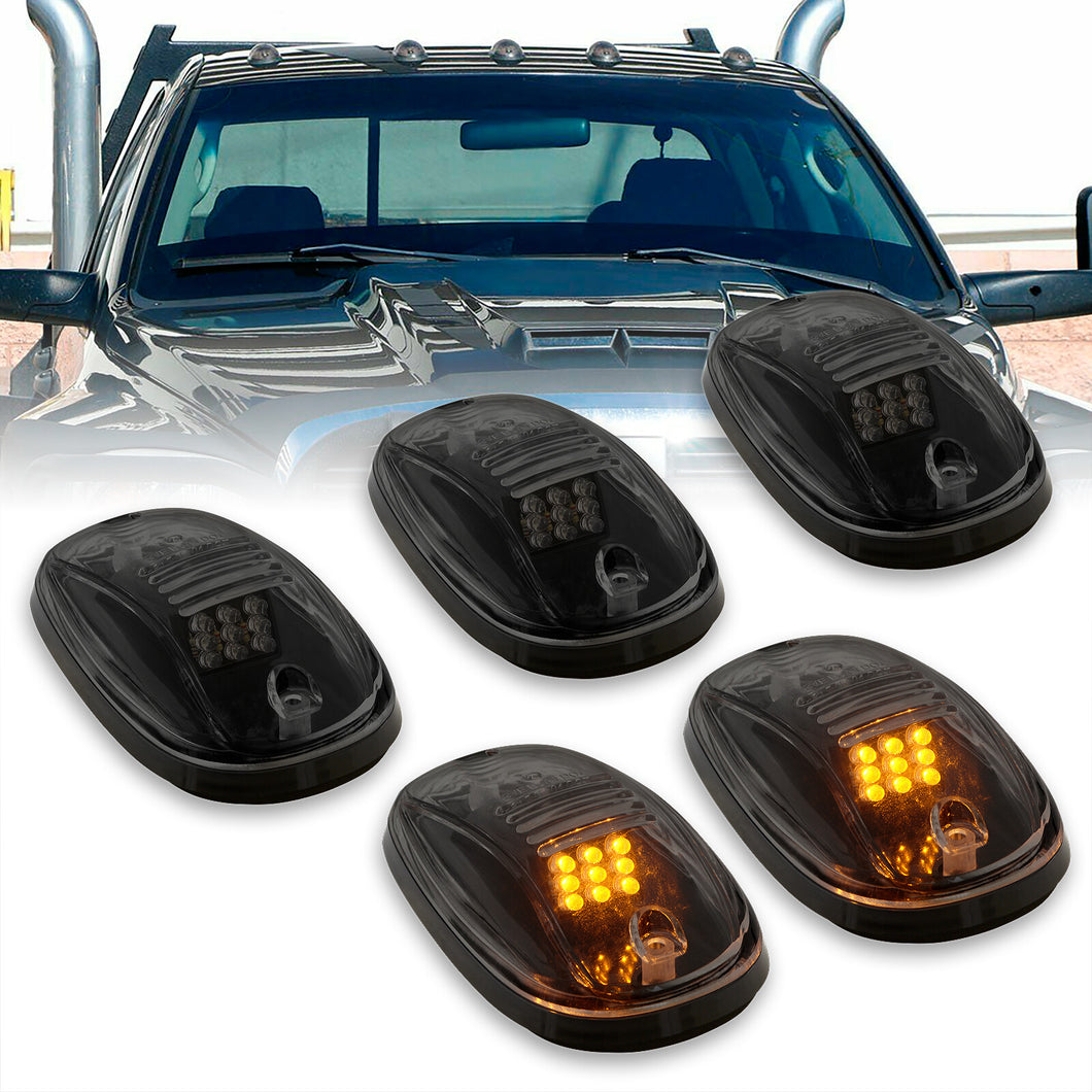 Universal 5 Piece LED Truck SUV Cab Roof Lights Smoke Len (Includes Switch & Wiring Harness)