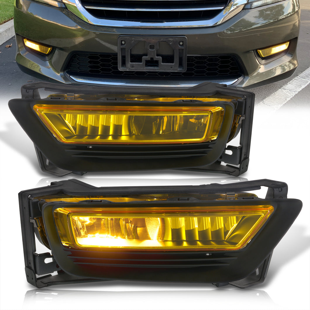 Honda Accord 4DR 2013-2015 Front Fog Lights Yellow Len (Includes Switch & Wiring Harness)