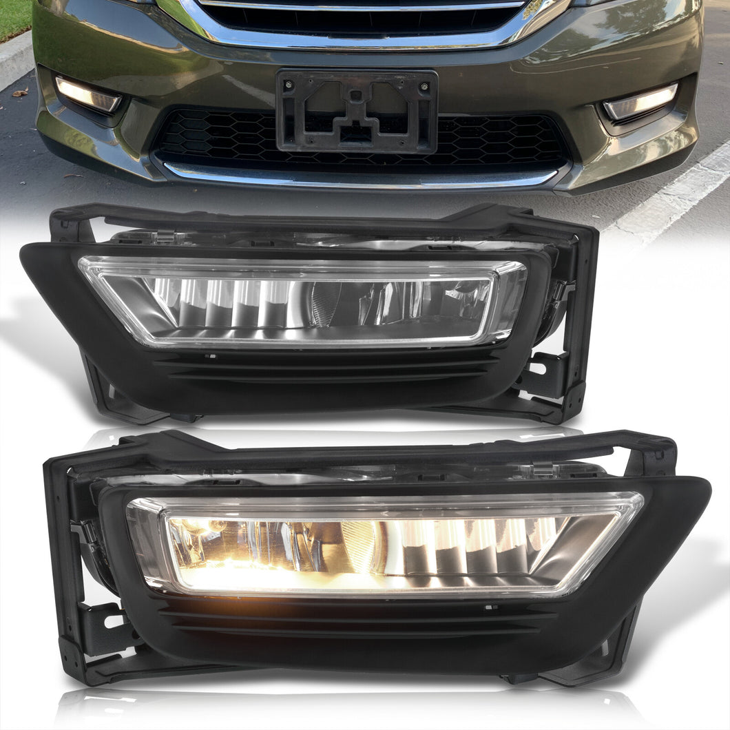 Honda Accord 4DR 2013-2015 Front Fog Lights Clear Len (Includes Switch & Wiring Harness)