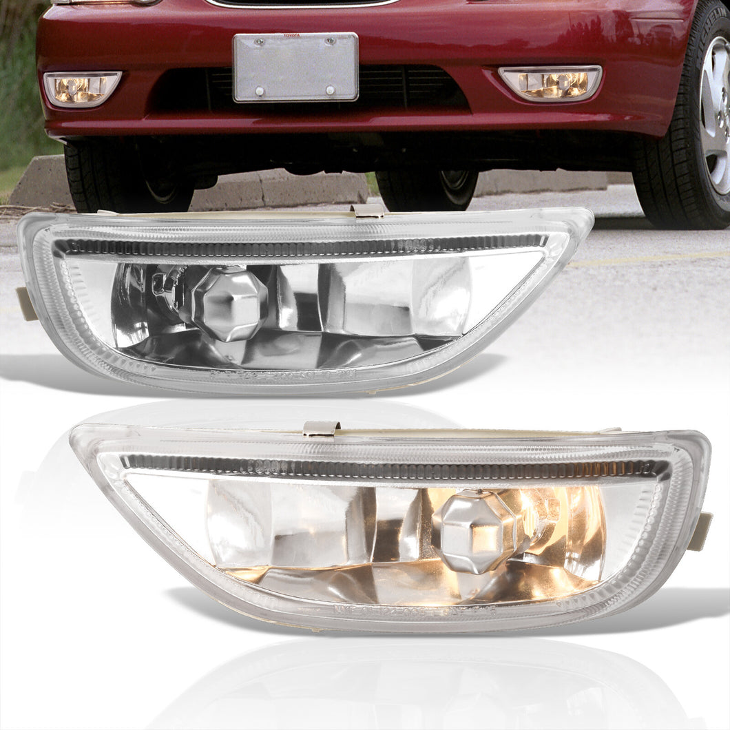 Toyota Corolla 2001-2002 Front Fog Lights Clear Len (No Switch & Wiring Harness)