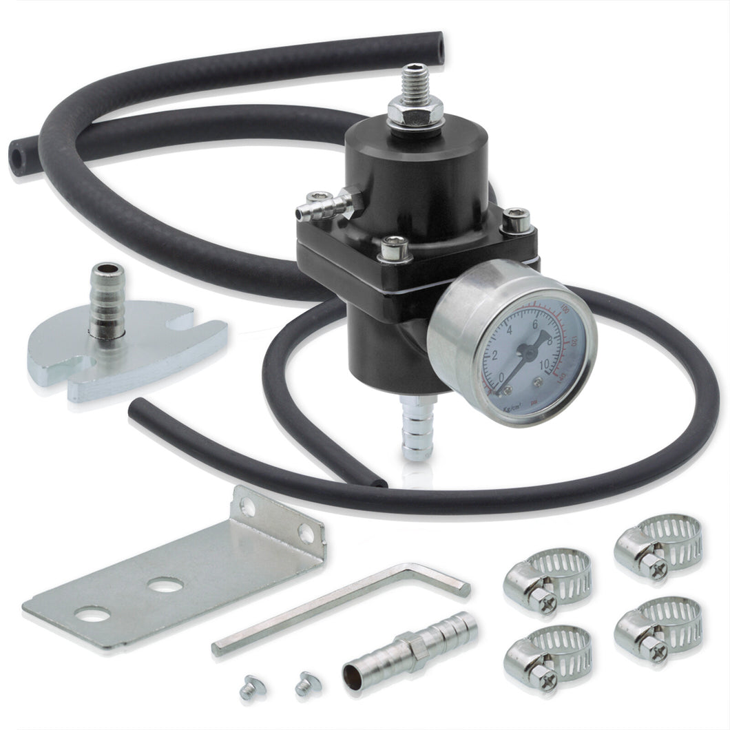 Universal Jdm Anodized Black 0 To 140 Psi Fuel Pressure Regulator With Gauge
