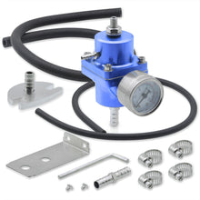 Load image into Gallery viewer, Universal Jdm Anodized Blue 0 To 140 Psi Fuel Pressure Regulator With Gauge

