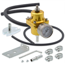Load image into Gallery viewer, Universal Jdm Anodized Gold 0 To 140 Psi Fuel Pressure Regulator With Gauge
