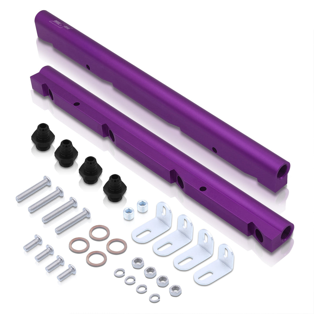 God Snow GMC LS1 Fuel Rail Purple with Silver Fittings