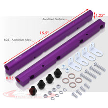 Load image into Gallery viewer, God Snow GMC LS1 Fuel Rail Purple with Silver Fittings
