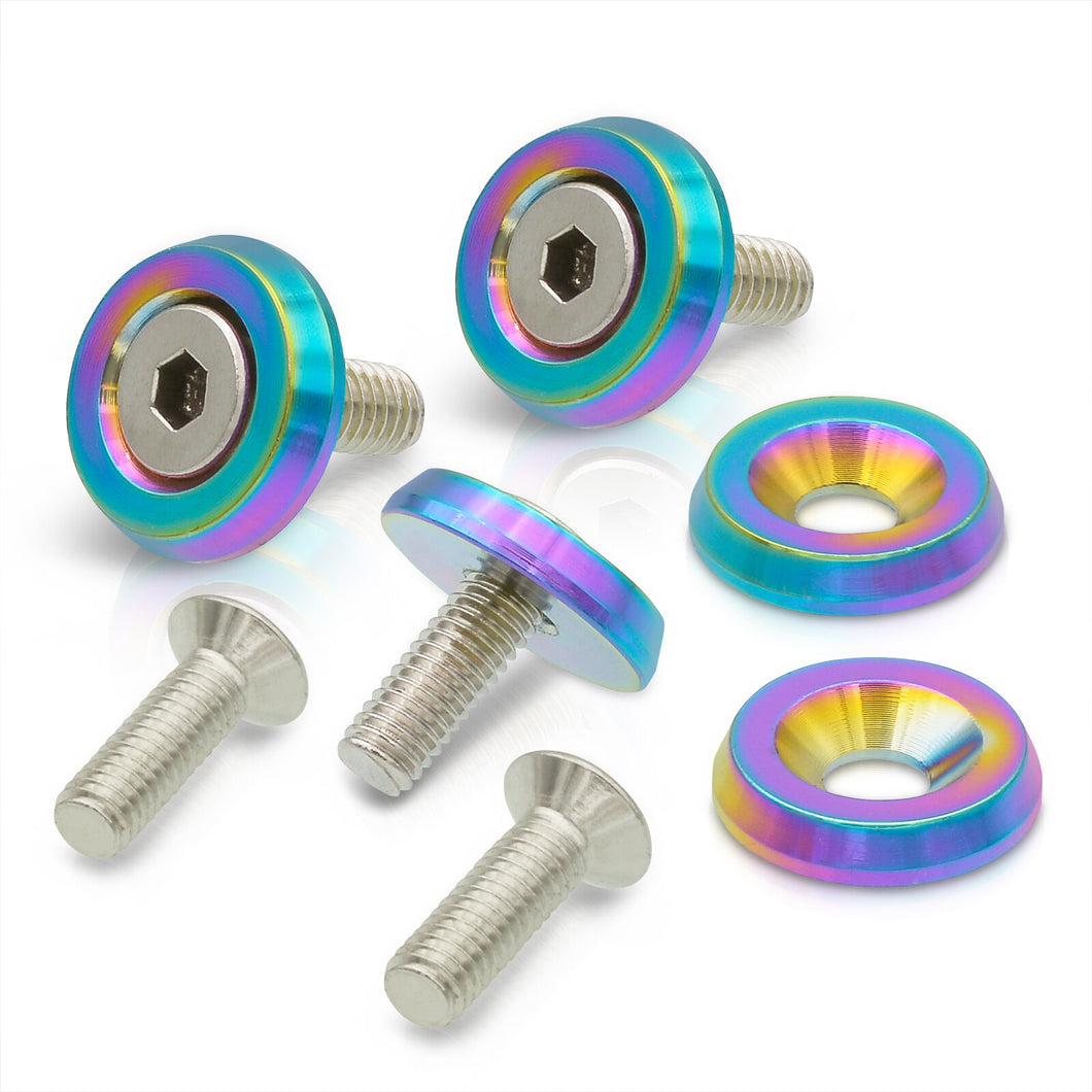 Universal M6 Fender Washer Kit Neo Chrome (5-Pieces)