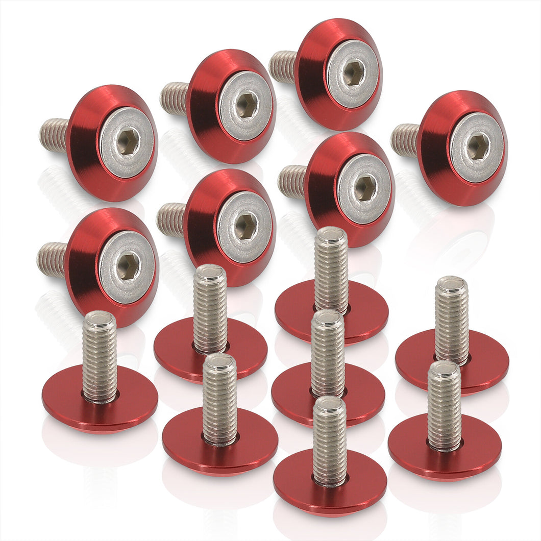 Universal M6 Fender Washer Kit Red (15-Pieces)