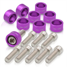 Load image into Gallery viewer, AJP Distributors OE Replacement Engine Exhaust Header Manifold Dress Up Kit Purple M8x1.25MM Pitch Threading 4 Cylinder For Universal Honda Acura
