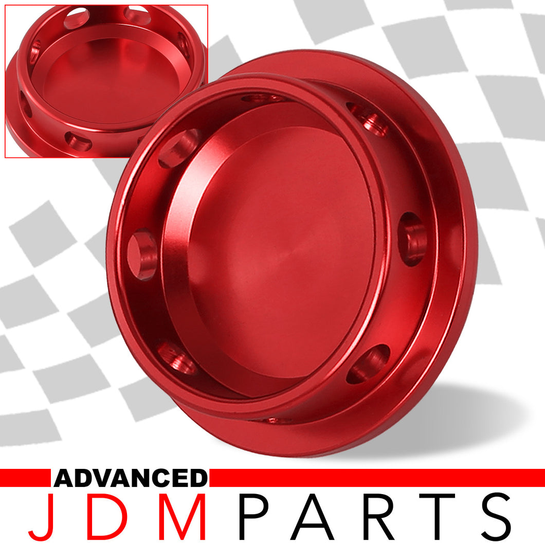 Mitsubishi Aluminum Round Circle Hole Style Oil Cap Red