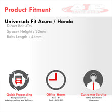 Load image into Gallery viewer, Acura Honda 22mm Aluminum Hood Riser Spacer Orange
