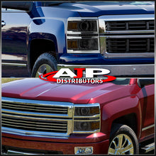 Load image into Gallery viewer, Chevrolet Silverado 1500 2014-2015 LED DRL Projector Headlights Chrome Housing Smoke Len Amber Reflector (Will Not Fit 2500 &amp; HD Models)
