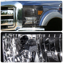 Load image into Gallery viewer, Ford F250 F350 F450 F550 Super Duty 2011-2016 Factory Style Headlights Black Housing Clear Len Amber Reflector
